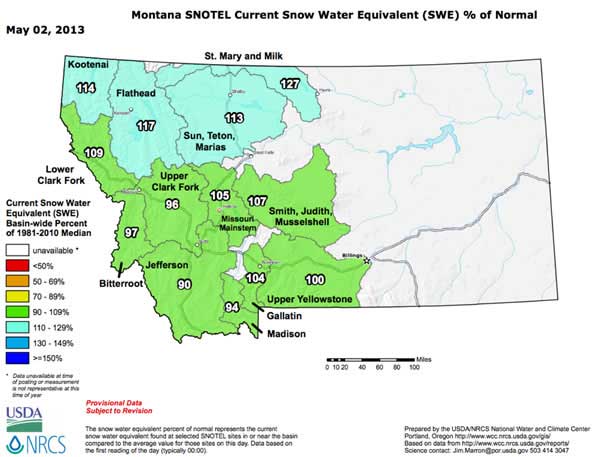 Montana Snowpack May 2013 – Updated